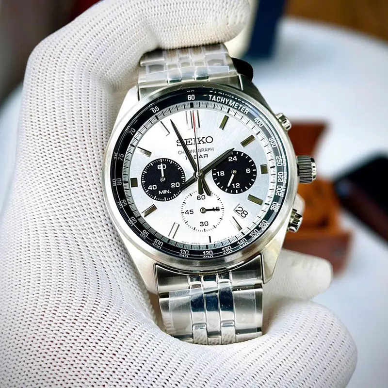 Seiko Chronograph Quartz White Dial Men’s Watch- SSB425P1